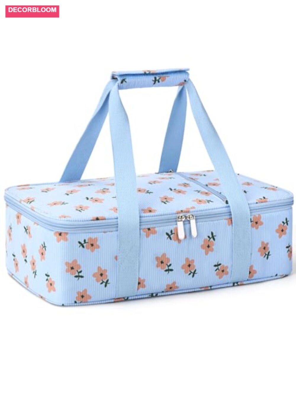 Insulated Casserole Carrier Corduroy Floral Tote Potluck Travel